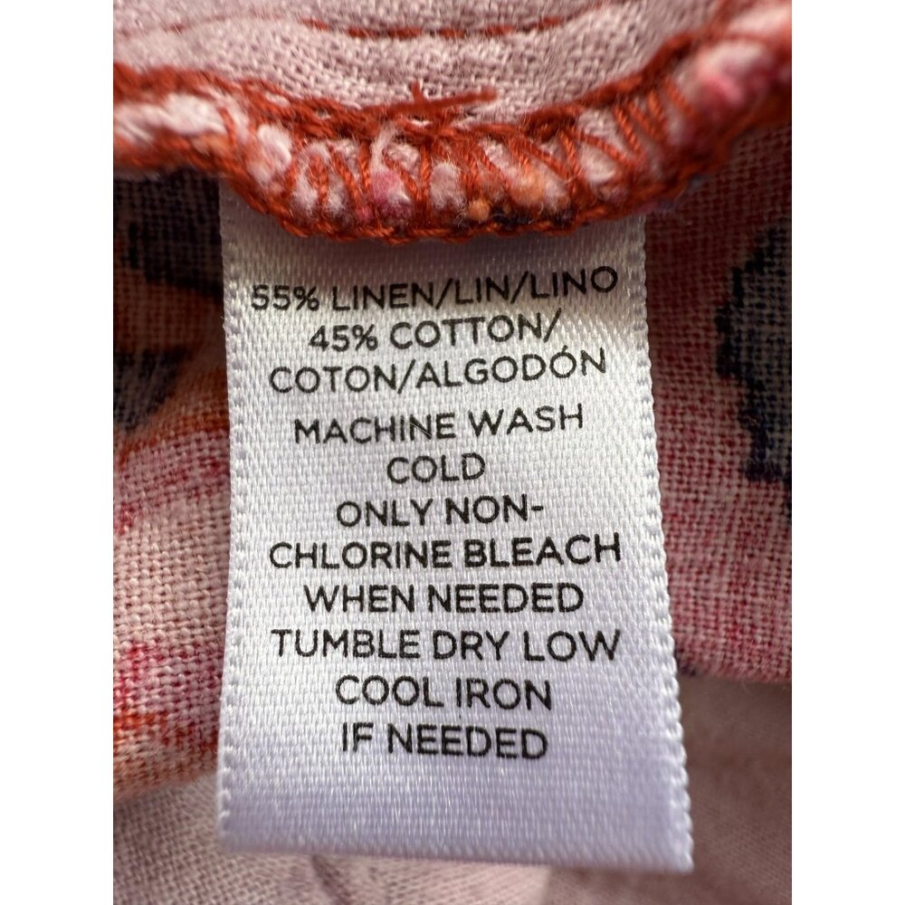 LOFT Linen Cotton Floral Chino Shorts Womens 6 Multicolor Boho Preppy Resort - Picture 3 of 6